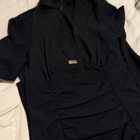 Zara Draped Jewel Trim Neckline Dress Black XS - Picture 8 of 9